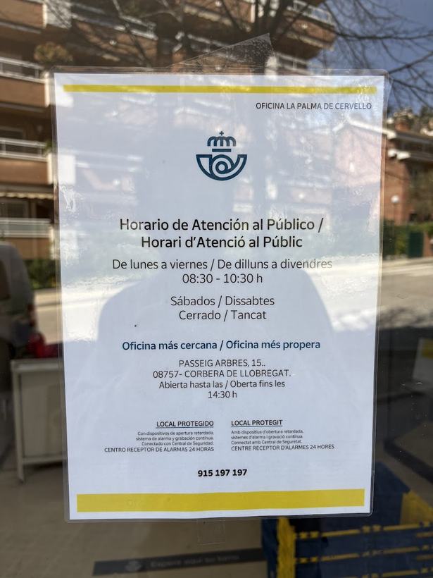 Oficina de Correos en La Palma de Cervelló