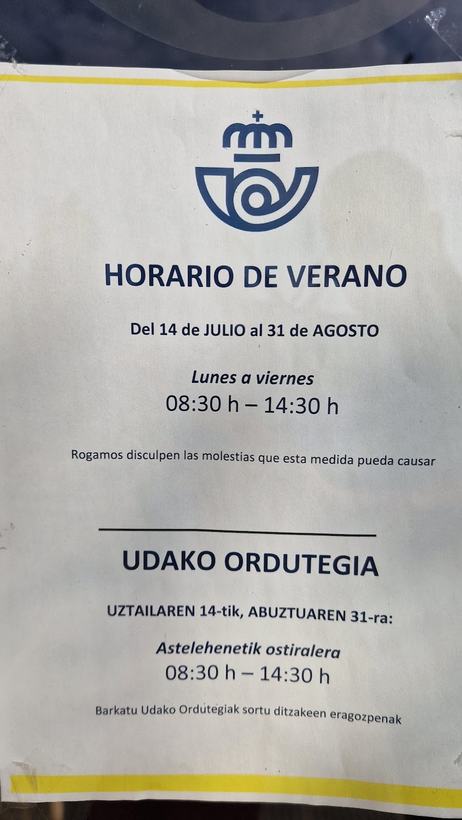 Oficina de Correos en Zizur Mayor