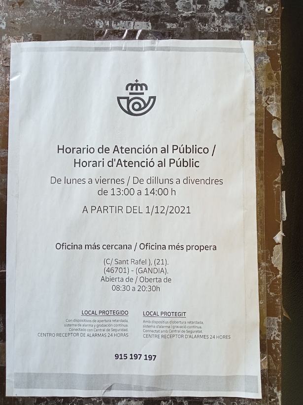 Oficina de Correos en Almoines